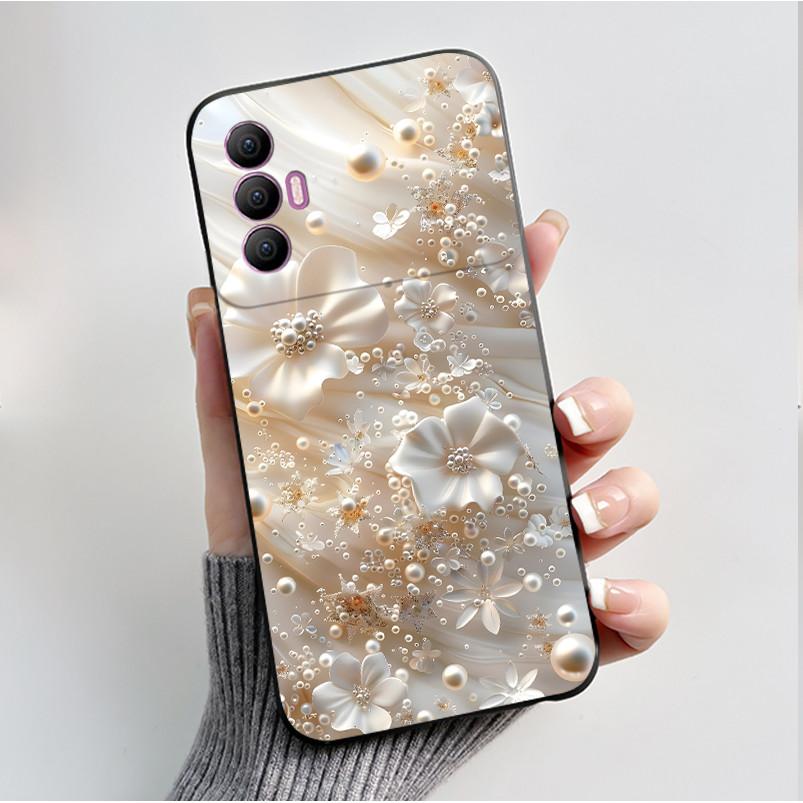 Печатный чехол для телефона Tecno Spark 8 Pro Funda Capa Мягкий силиконовый черный корпус Чехол Милый цветочный мультяшный корпус Coque