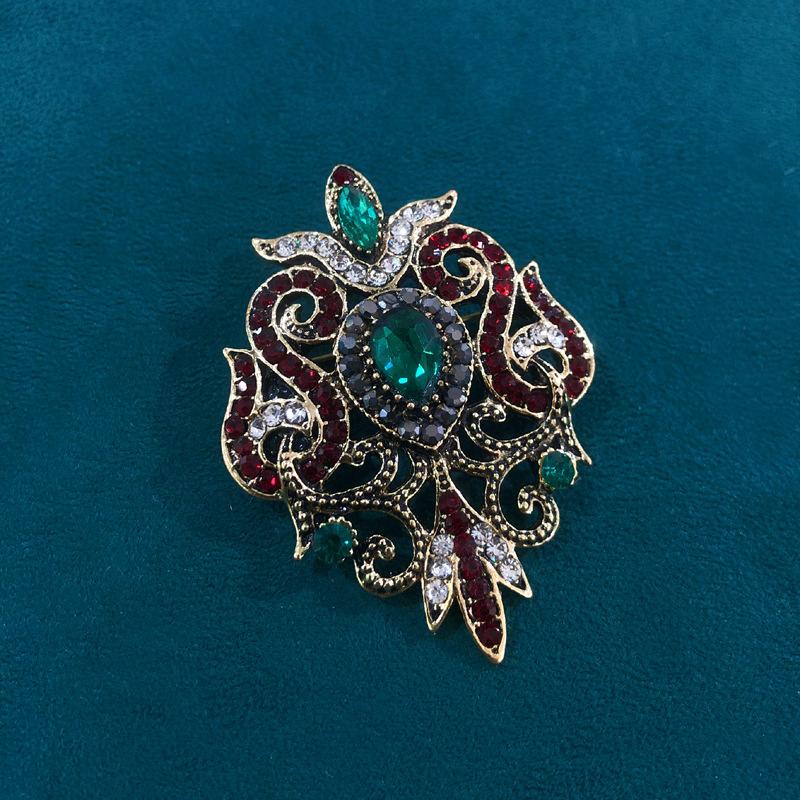 Винтажные женские броши-булавки с дворцовым дизайном, кристаллами, в стиле ретро-барокко, со стразами, кулон для одежды, пальто, ювелирные значки, подарок