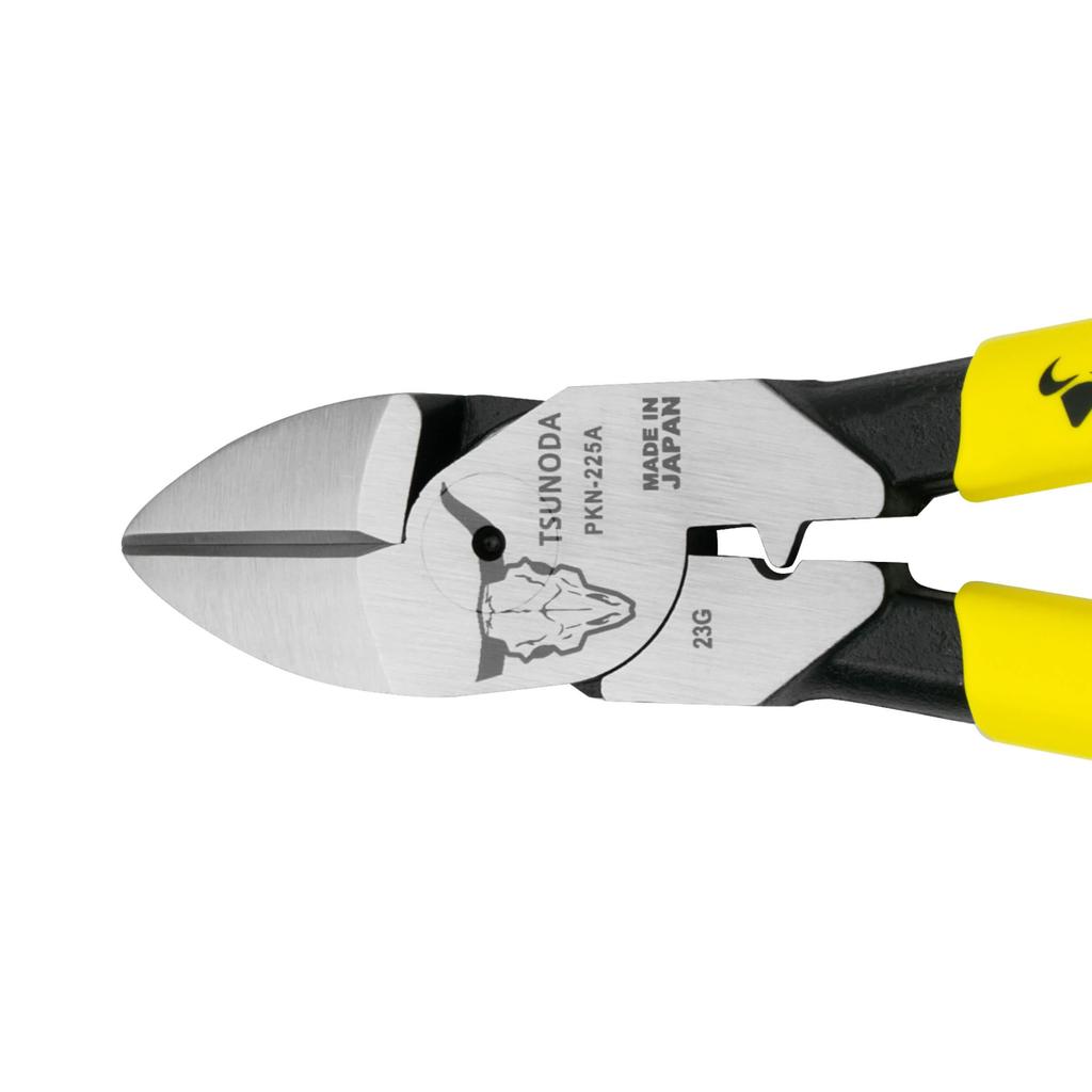 TSUNODA Power Hard Wire Nippers with Crimping Function, Eccentric, 225mm, PKN-225A
