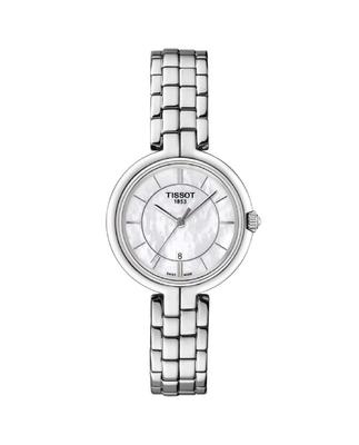 Женские часы Tissot Flamingo с циферблатом из белого перламутра и браслетом (T0942101111100) [Официальный импорт]