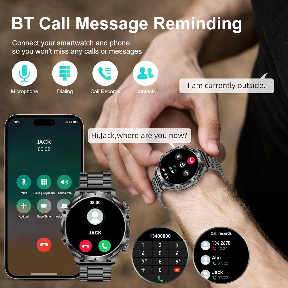 MEVADEN Новые мужские смарт-часы с Bluetooth-звонками, 1,85 дюйма, спортивный фитнес-трекер, монитор сердечного ритма, умные часы для Android/iOS, 700 мАч AK75