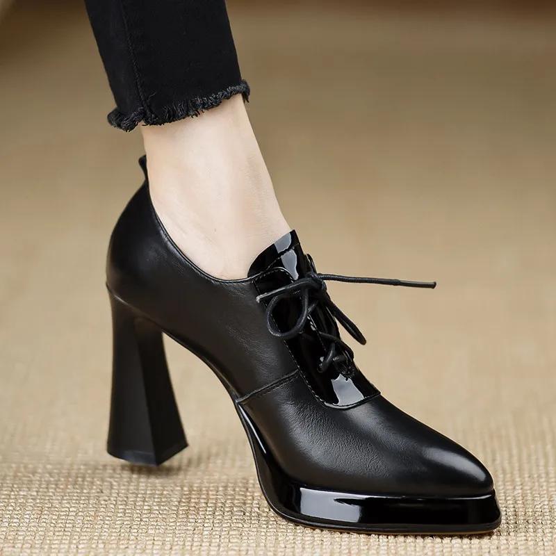 Модная женская обувь Одинарная обувь Высокое качество Толстая подошва Острый носок Ремешок Водонепроницаемая Платформа Мода Все Удобные Нескользящие Дышащие