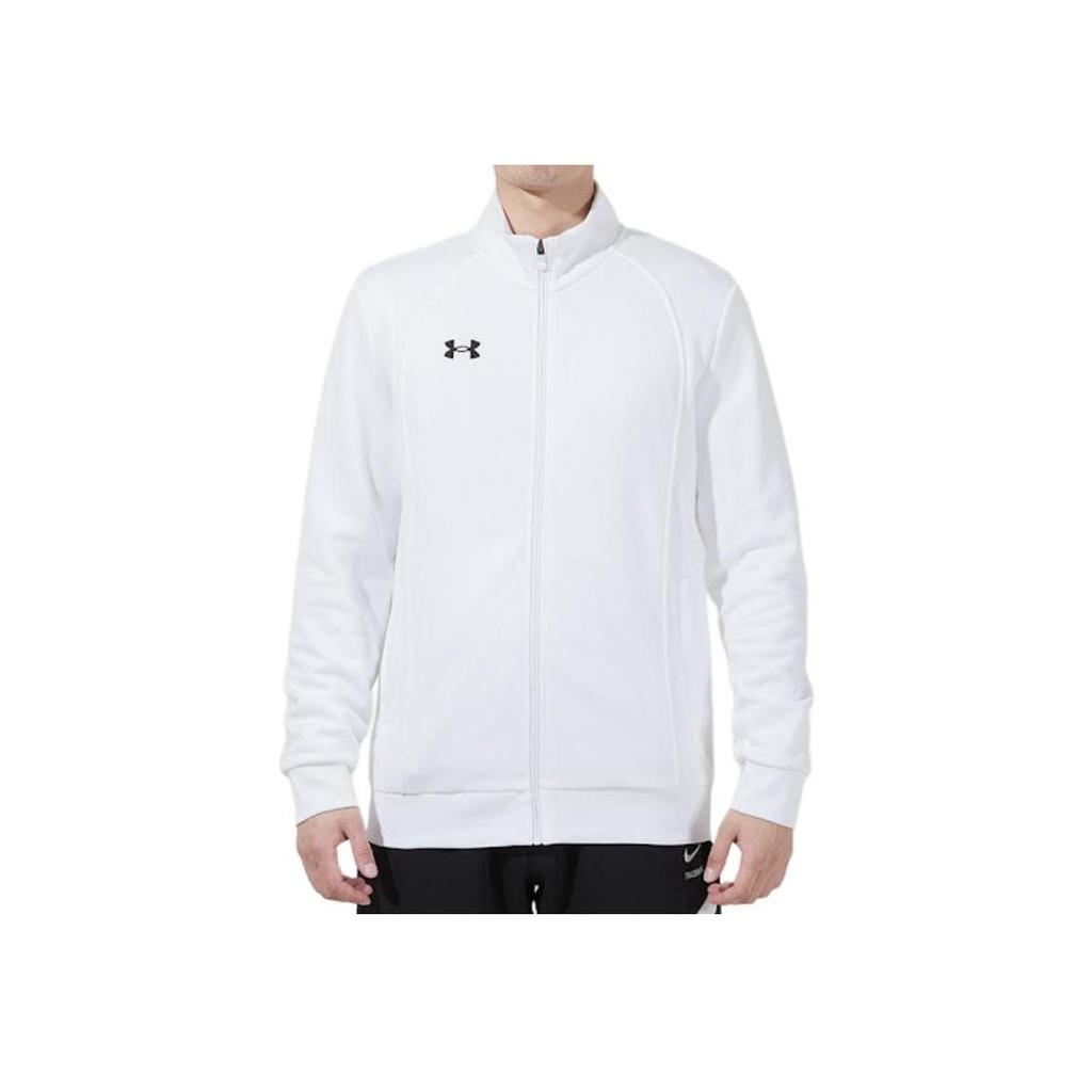 Under Armour Спортивная тренировочная вязаная куртка с воротником-стойкой и логотипом для мужчин, белая 21600307-100