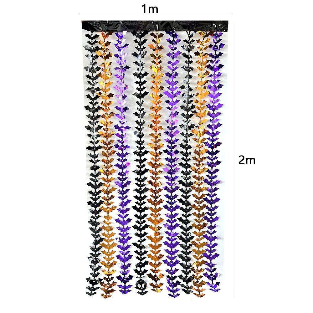 Страшный Хэллоуин Дождь Занавес Пластиковый Жуткий Занавес для Вечеринки Настенный Декор Реалистичный Фон для Вечеринки с Летучими Мышами Праздничная Вечеринка на Хэллоуин