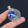 Round Sodalite Stone Sterling Silver Bezel Third Eye Chakra New Pendant Jewelry