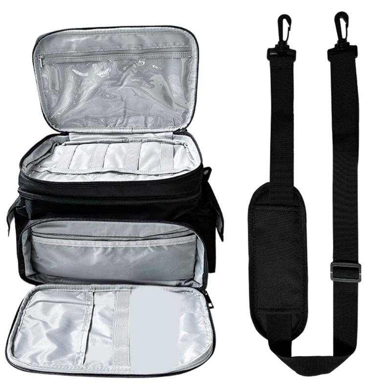 Двухслойный ящик для хранения швейных принадлежностей, водонепроницаемый, износостойкий тканевый органайзер для рукоделия с плечевыми ремнями