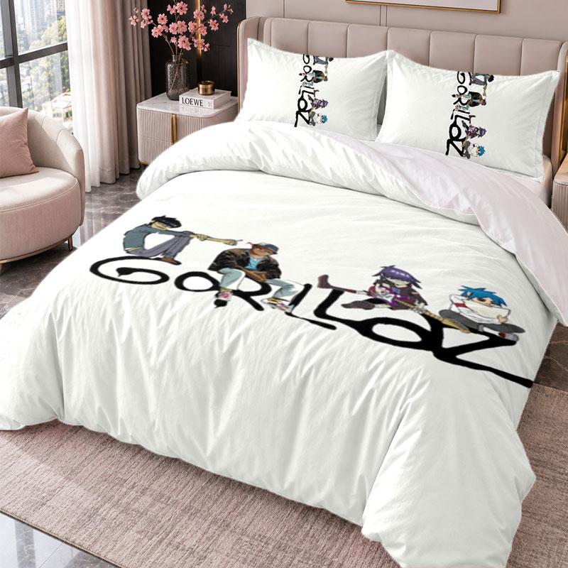 Gorillaz 3Pcs Bedding Set Duvet Cover With Two Pillowcases For Bedroom Home Decoration