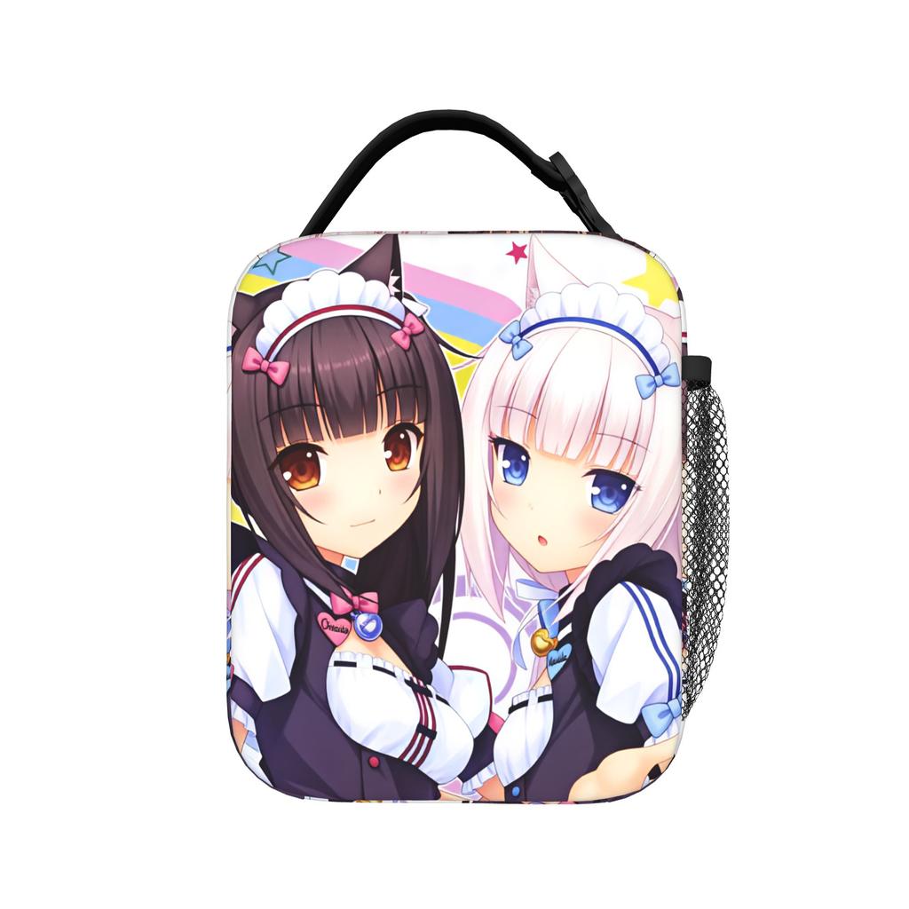 NEKOPARA Lunch Bag School Lunch Box For Adult Cute Designer Thermal Tote Handbags Oxford Portable Cooler Bag