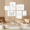 Family Together Line Draw Art Painting Modern Canvas Poster Print Minimalist Wall Art Pictures for Living Room Home Decor
