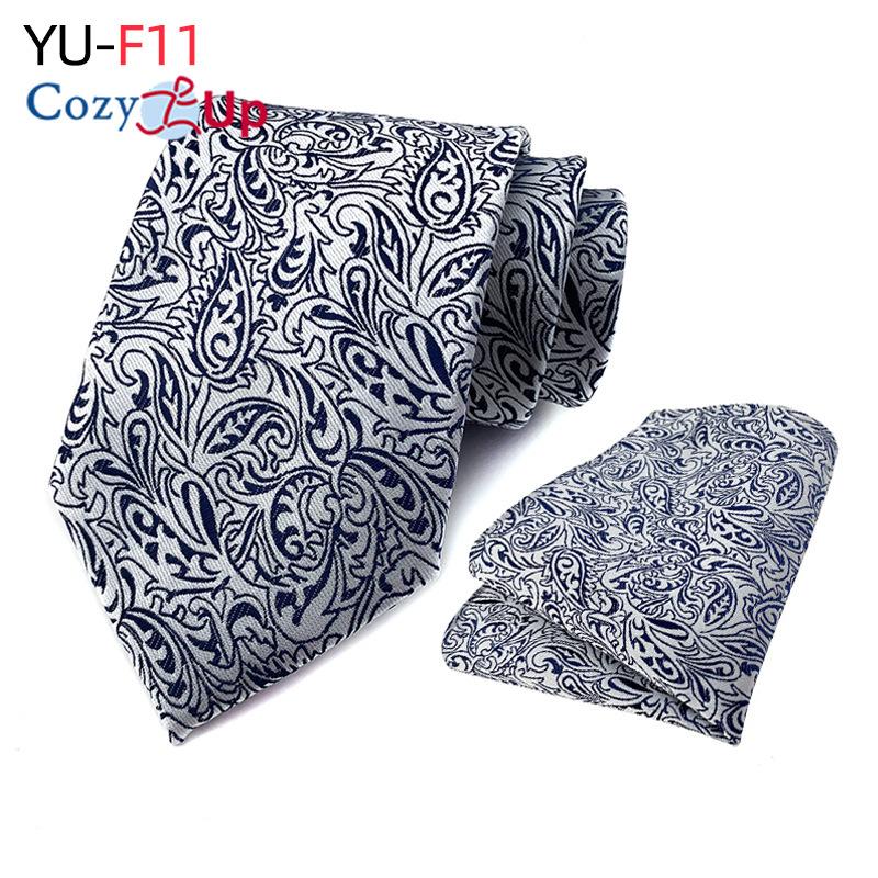 Мужской галстук из двух частей с цветочным принтом, полосатый галстук, деловой модный носовой платок, клетчатый галстук с пейсли