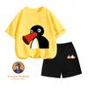 Детский комплект из двух предметов PINGU с мультяшным принтом Летняя мода Горячая распродажа Мальчики и девочки