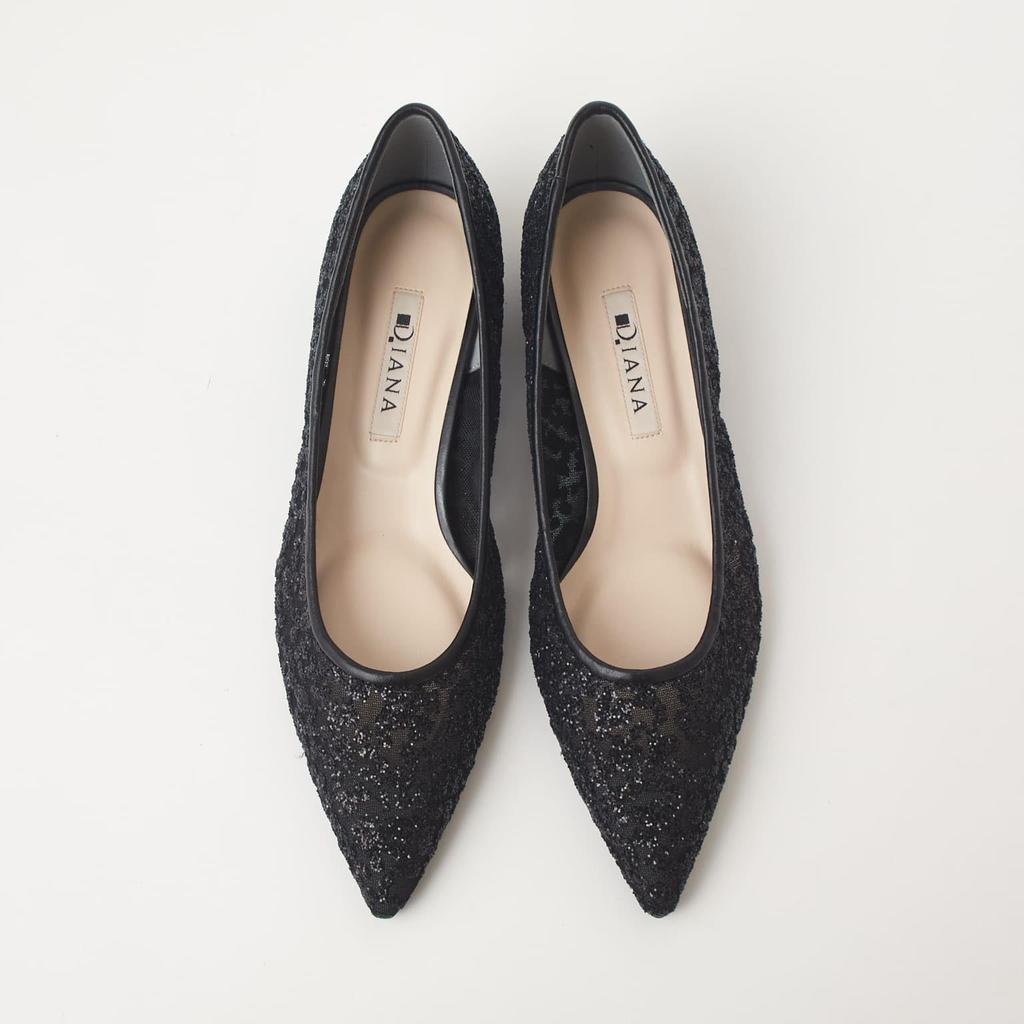 Туфли-лодочки на низком каблуке, модель 182644600007 [Diana], Япония, черные, 21.5см,