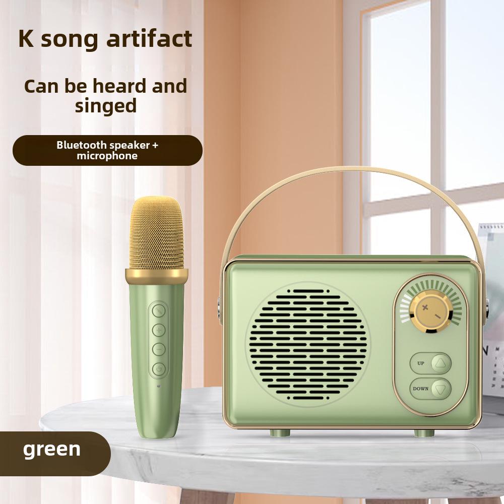 Беспроводная Bluetooth-колонка в стиле ретро с USB-портом и слотом для карт памяти — портативная мини-колонка для ноутбука и домашнего караоке.