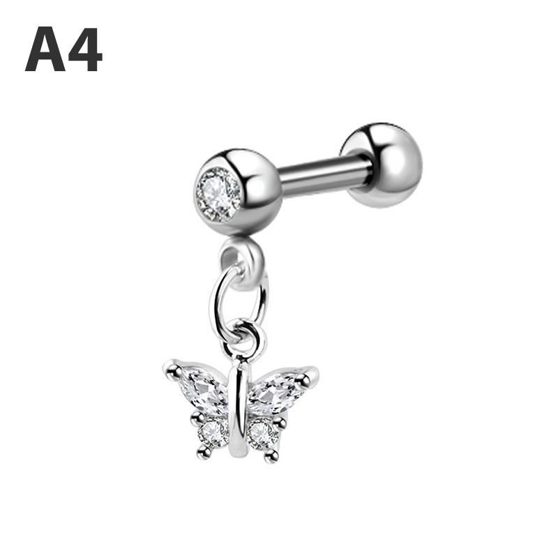 Серьги с цирконом, спираль, мочка уха, пирсинг, раковина, козелок, болтающееся хрящевое кольцо, пирсинг