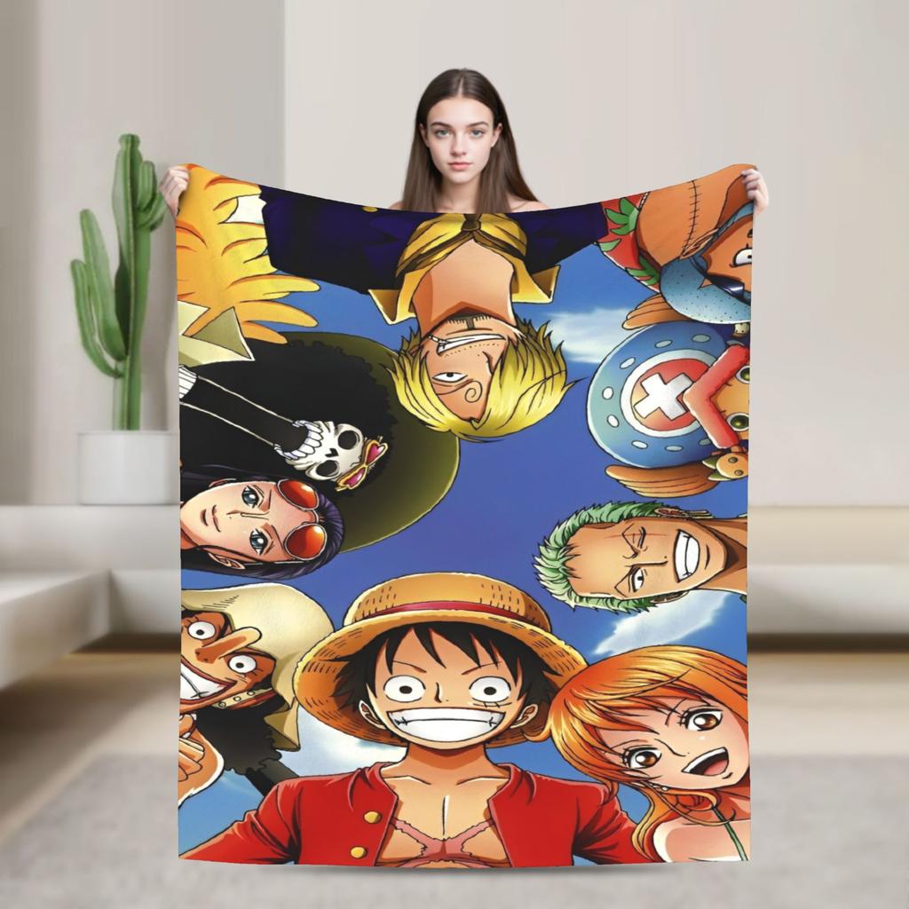 Japanese Adventure One Anime Piece-e Super Soft Blanket Girls Boys Plush Bedding Couch Bed Flannel Bedspread Sofa Bed Cover