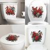 Наклейка на унитаз, съемная водонепроницаемая крышка из ПВХ для гостиной, ванной комнаты, настенное искусство, цветочная крышка для унитаза, День Святого Валентина