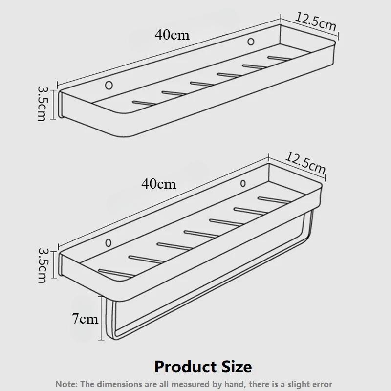 Сверление Установка Полка для ванной Органайзер Душевая стойка для хранения Черные угловые полки Настенный алюминиевый держатель для шампуня для унитаза