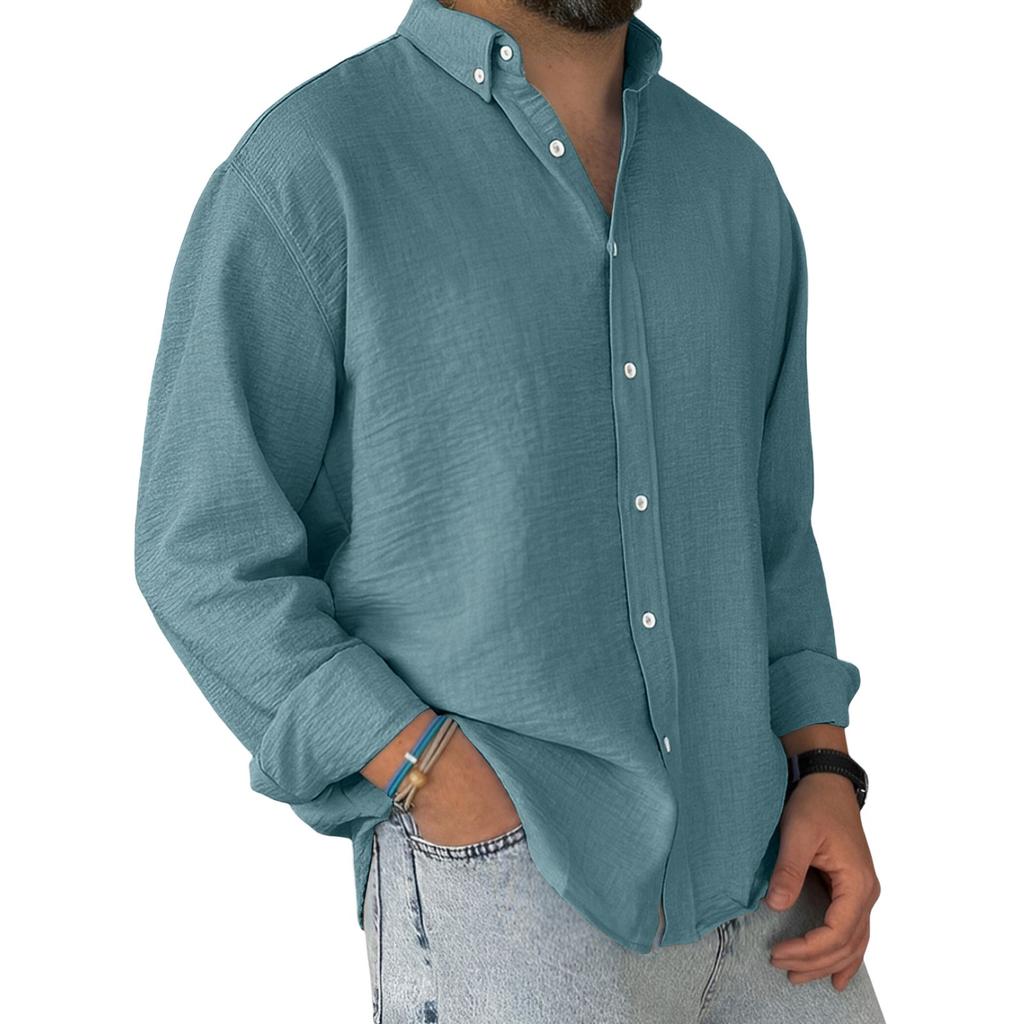 Men's Loose Classic Lapel Multi-pocket Industrial Work Shirt Top