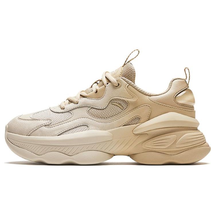 Anta Nut Shoes Wear-Resistant Breathable Low-Top Casual Shoes Women Sneaker Beige 122418885-6