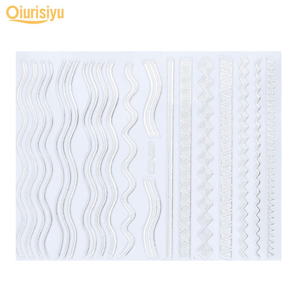 Gold Colour Geometry Shapes Nail Art Sticker