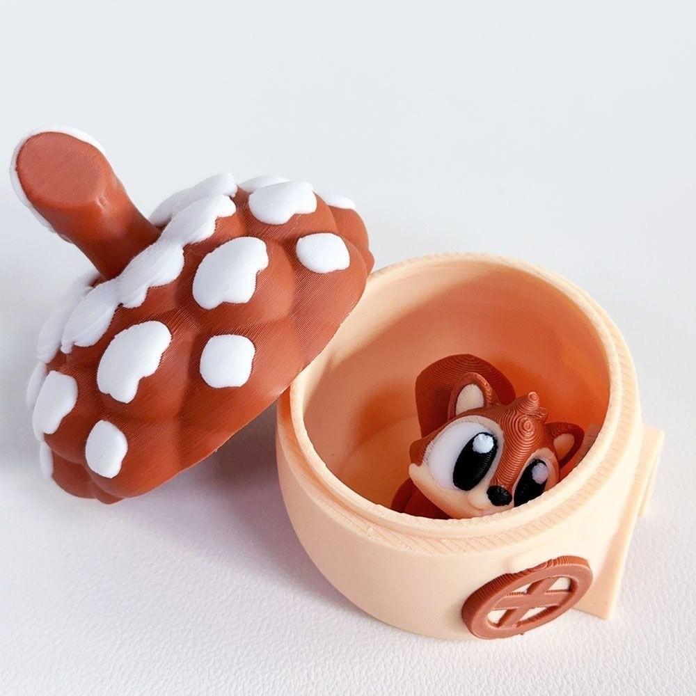 Plastic Material Squirrel Set Non-Electric Movable Joints 3D Printed Decorative Piece Cute Design Desktop Decorative Sculpture