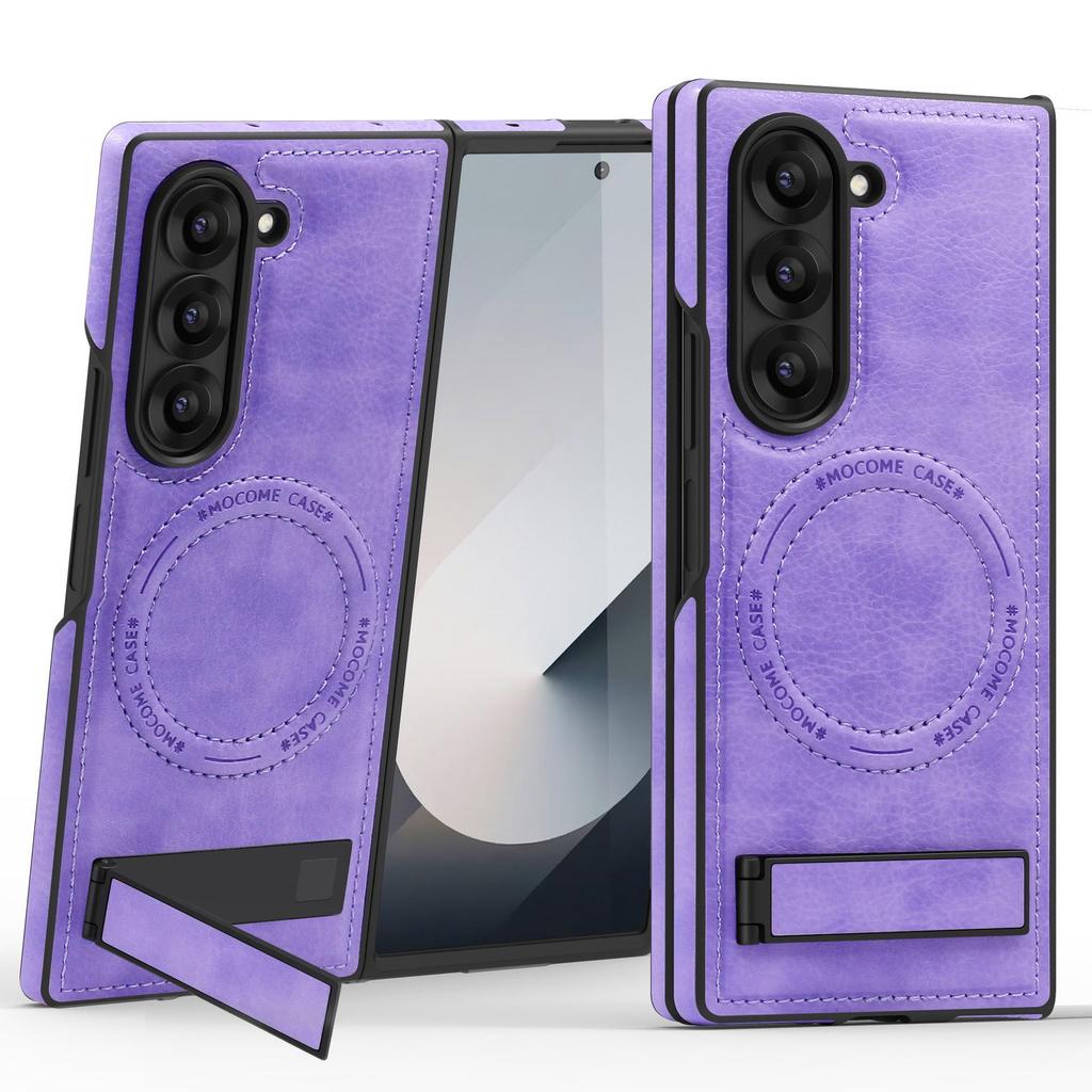 Кожаный чехол-подставка с магнитом Crystal Shield для Samsung Z Fold7 - Полное покрытие, Защита от падений