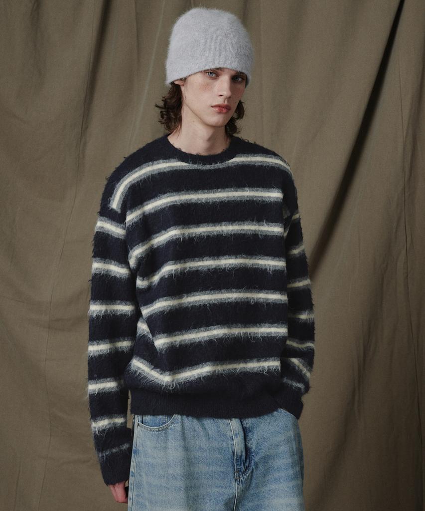 GLW Striped Brushed Knit Navy