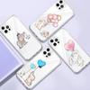 Transparent Case For Apple iPhone 13 Mini 12 11 Pro Max XR SE 2020 7 8 Plus X XS 6 6S Soft Phone Cover Cartoon Elephant Rabbit