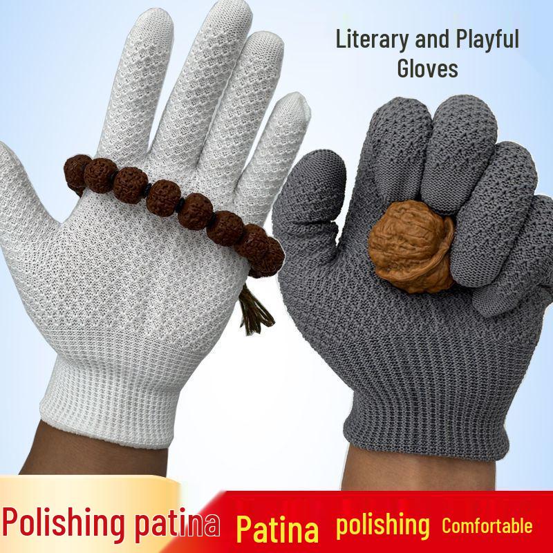 Pineapple Pattern Breathable Non-Slip Nano Nylon Gloves for Bead Polishing and Wear-Resistant Patina Bodhi.