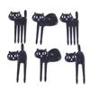 6шт черная кошка фруктовая вилка милые зубочистки гаджеты котенок десерт украшения вилка