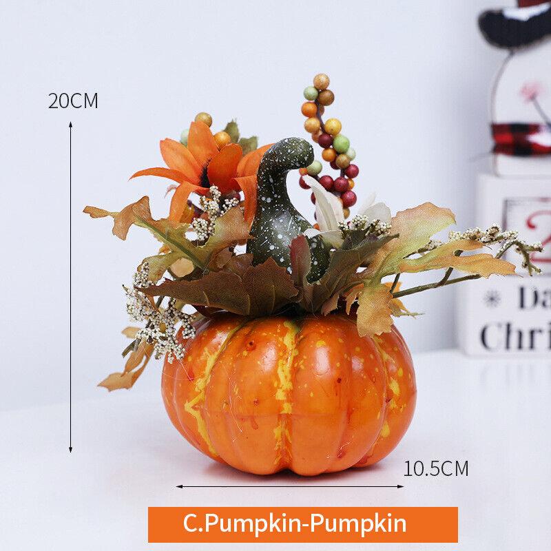 Halloween Foam Fake Pumpkins Maple Leaf Autumn Home Table Decoration Halloween Party Decor