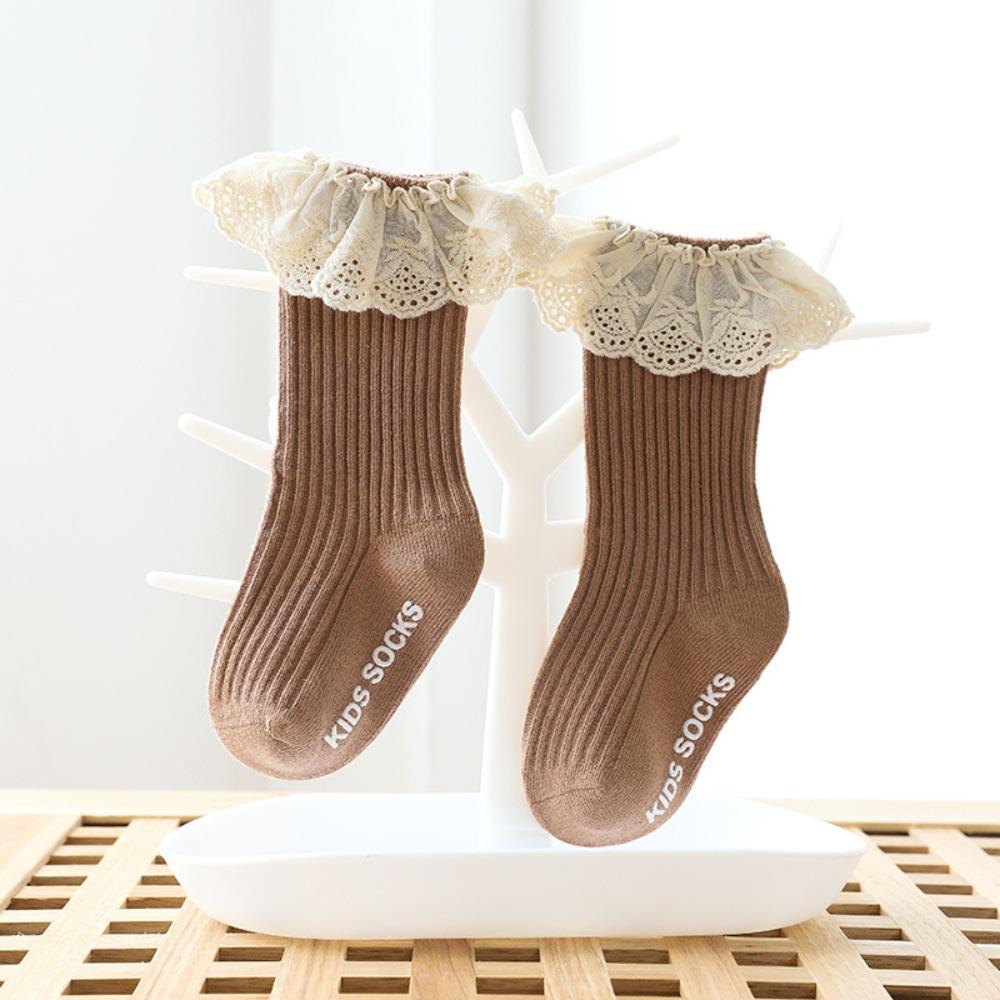 Mid Calf Length Kids Mid Calf Socks Non Slip Dots Girls Socks Baby Socks Girls Outfit Match