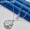 Simple 925 Sterling Silver 16-30 Inch Beautiful Rose Heart Pendant Necklace Women's Accessories Jewelry Wedding