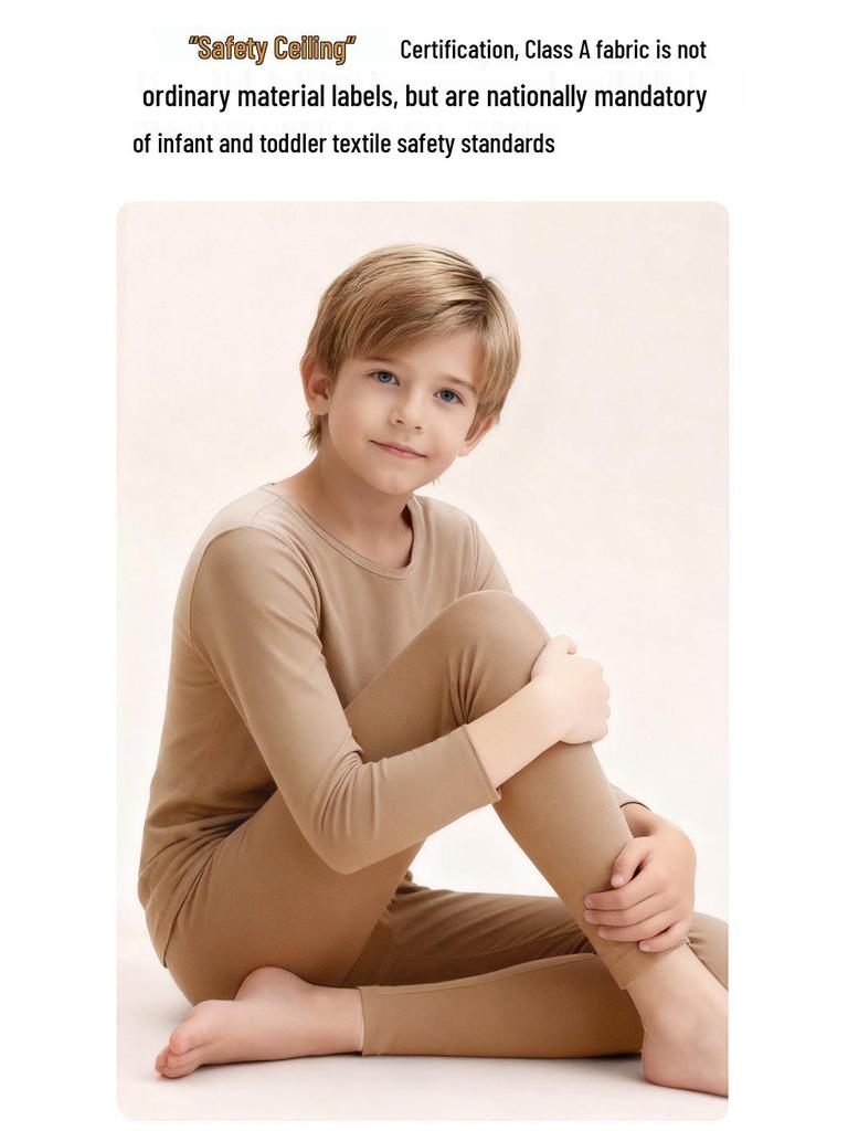 Детский комплект термобелья на флисовой подкладке: Очень толстый, антибактериальный, теплый для подростков и детей старшего возраста (Класс А, 10А)