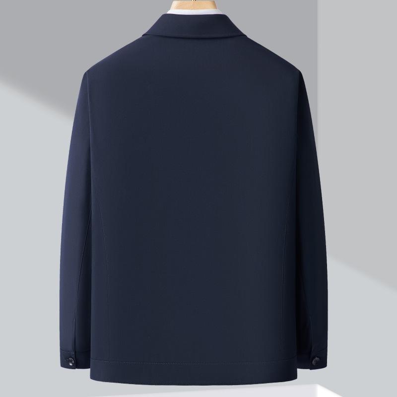 Высококачественная шерстяная куртка мужская, весенне-осенний стиль, повседневные топы для руководителей среднего и пожилого возраста, государственных служащих, свободные пальто, большой размер