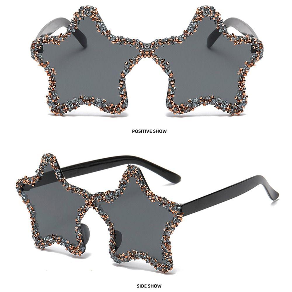 Pentagon Rhinestone Pentagon Sun Glasses UV400 Protection Shades Star Shaped Sunglasses Unisex
