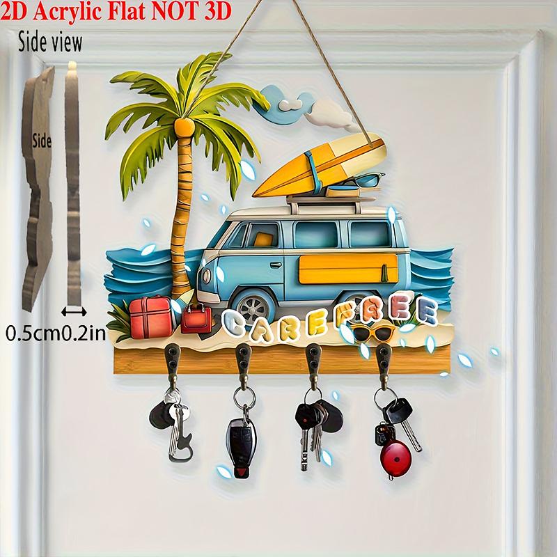 Плоский держатель для ключей Порядок Дерево Экономия места Художественный Кафе Ретро стиль Домашнее хранение DIY установка Дарение подарков Практичность