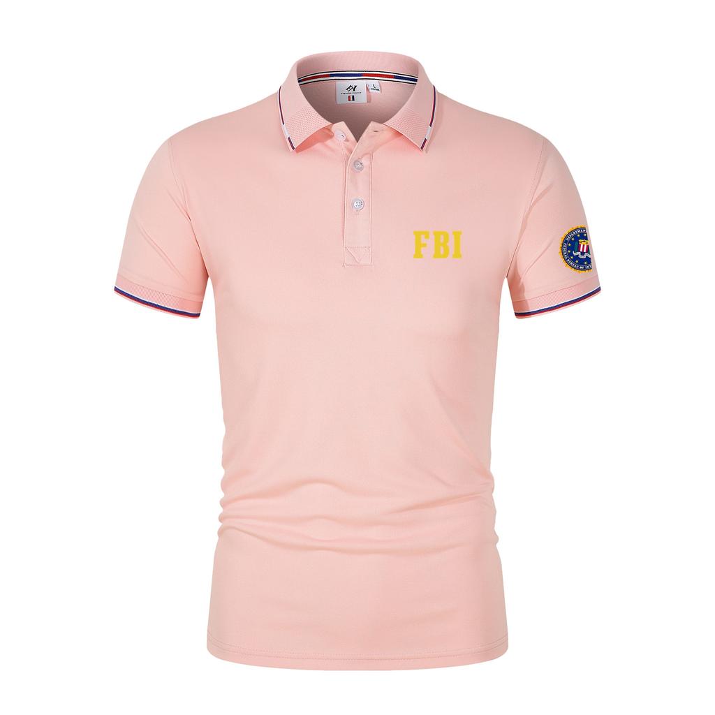 Мужская летняя повседневная дышащая рубашка-поло FBI