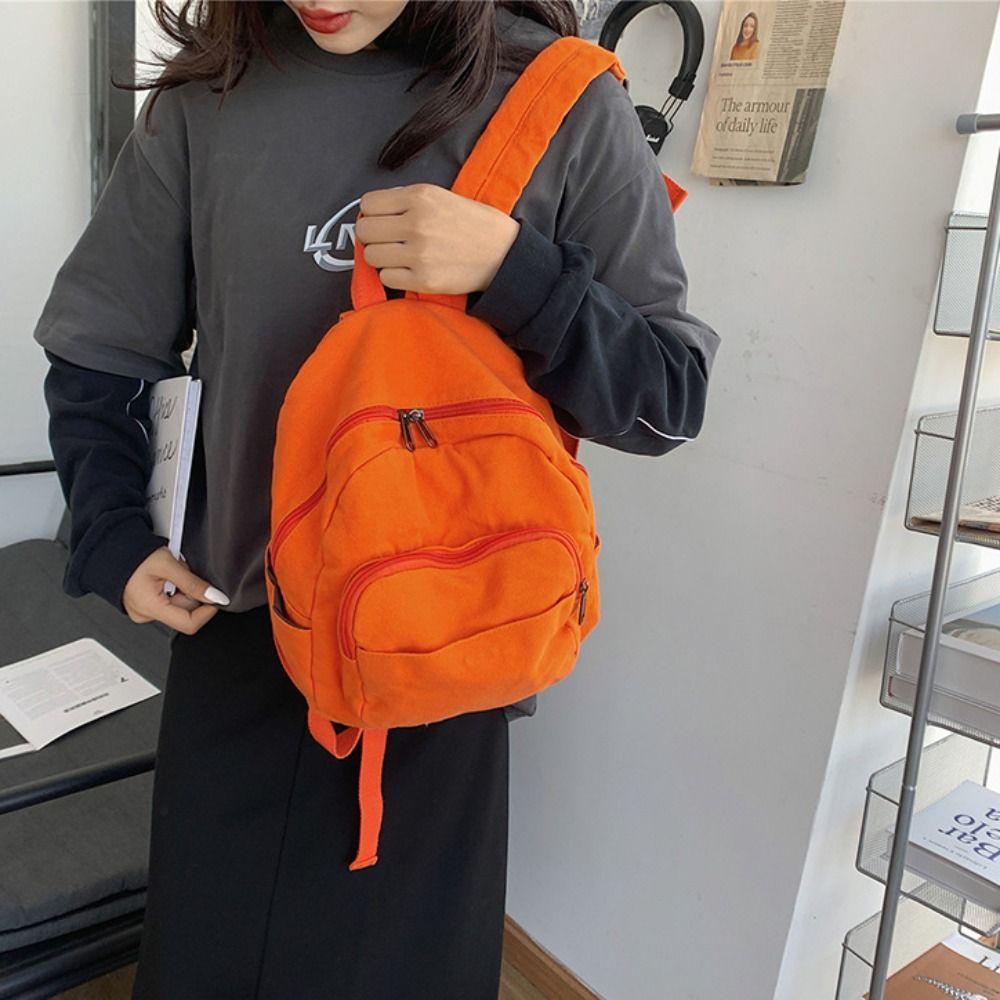 Retro Schoolbag Washable Shoulder Bag High Quality Canvas Leisure Backpack  College Student