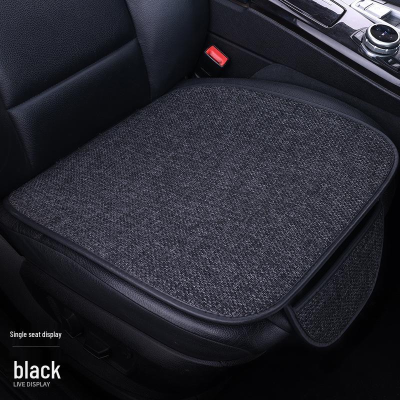 All-Season Linen Car Seat Cushion Set: Three-Piece Universal Fit for Driver/Passenger and Rear Seats