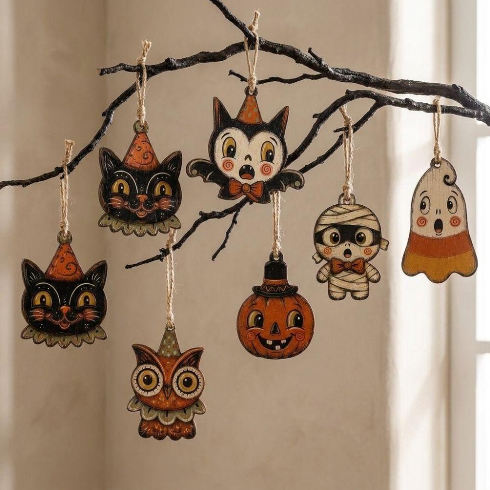 Trick or Treat Halloween Pumpkin Ghost Pendant Halloween Tree Hanging Home Party Decor
