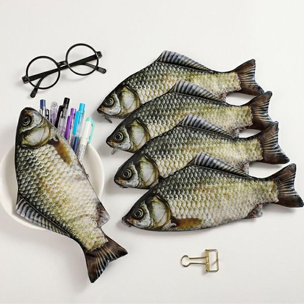 Высококачественная вместительная сумка для ручек с имитацией карася, многофункциональная сумка для хранения, пенал для школы, офиса