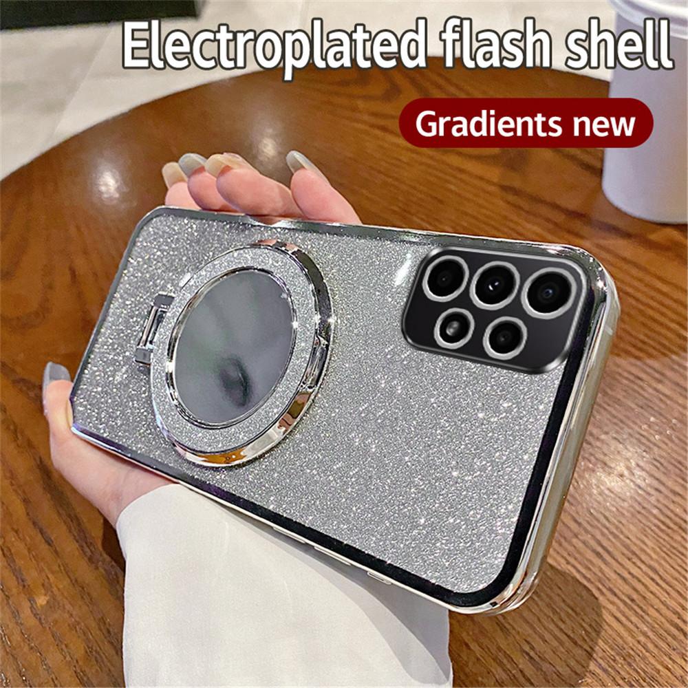 Градиентный блестящий зеркальный чехол-подставка для телефона с кольцом для Samsung A52 A32 A22 A12 A72 A71 A51 A31 A21S A50 A20 A30 Магнитная крышка-держатель