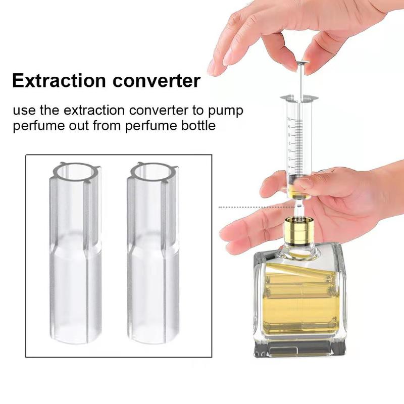 Clear Syringe Perfume Dispenser Accurate Refill Conversion Head Portable Mini Size for Perfume Lovers Sample Subpackage