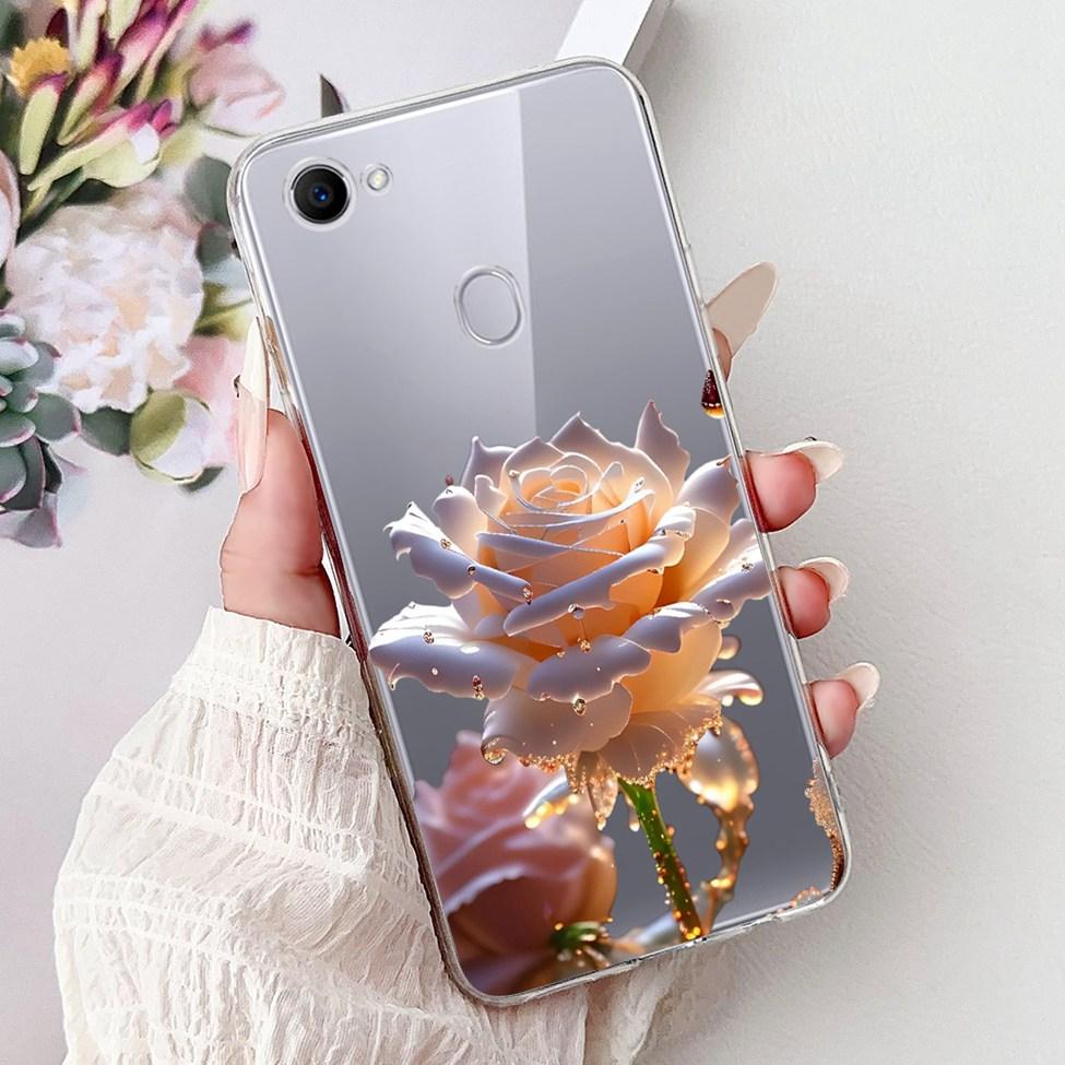 Прозрачный чехол для Oppo F7 Kawaii Милый Кот Модный Цветок Забавный Роскошный Расписной Мягкий Задний Чехол для Телефона OppoF7 CPH1821 CPH1819