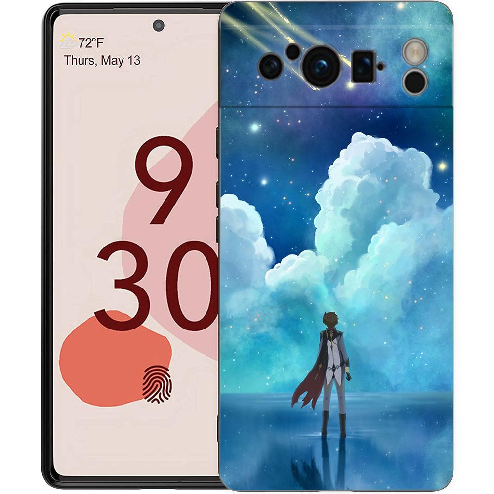 Пейзаж игры Genshin Impact Чехол для телефона для Google Pixel 8 A 7 6 Pro 6A 5G Черный Мягкий Противоударный Чехол Силиконовый TPU Чехол