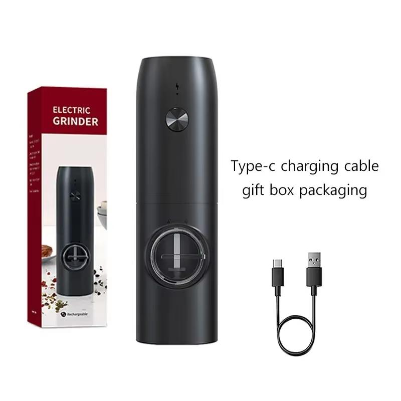 Перезаряжаемая электрическая мельница для соли и перца с зарядным устройством из нержавеющей стали, автоматическая мельница для соли и перца