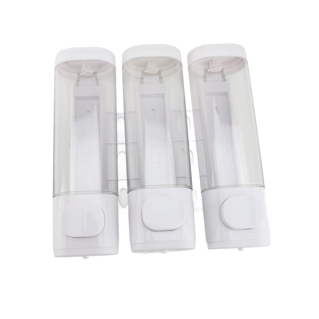 3 In 1 300ml Press Liquid Soap Dispenser Wall Mount Bathroom Shower Shampoo Hair Conditioner