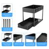 Under-Sink Organizer Bathroom Storage Rack Strong Load-bearing Rustproof Easy To Install 2 Tier Cabinet Organizer Shelf