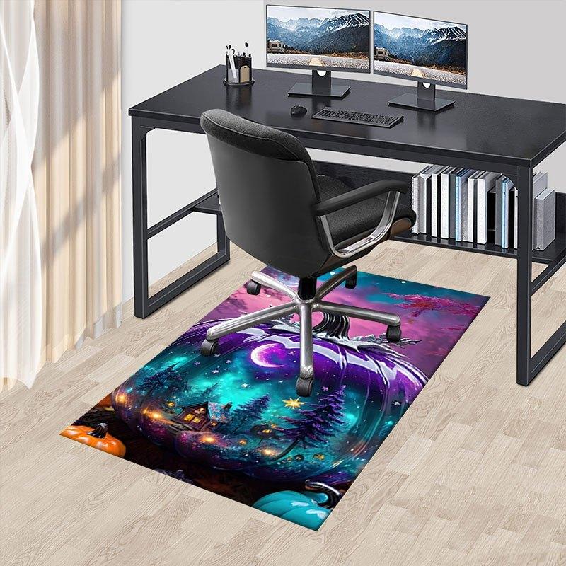 "Enchanted Pumpkin Night Scene Wall Art Print"Office Mat Home Decor Office Desk Chair Carpet for office ph147